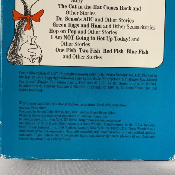 Dr Seuss - The Cat In The Hat and Maybe You Should Fly A Jet! Maybe Be A Vet VHS - Picture 3 of 11